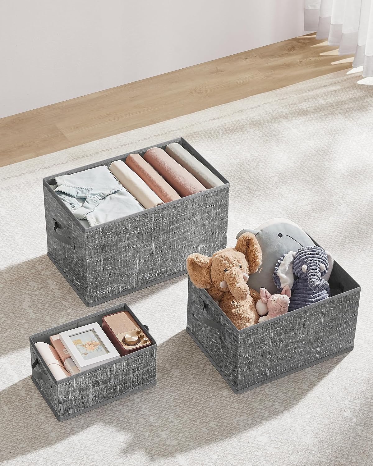 Detalle 2 de SONGMICS ROB440G01 Cestas plegables 40 x 30 x 24 cm