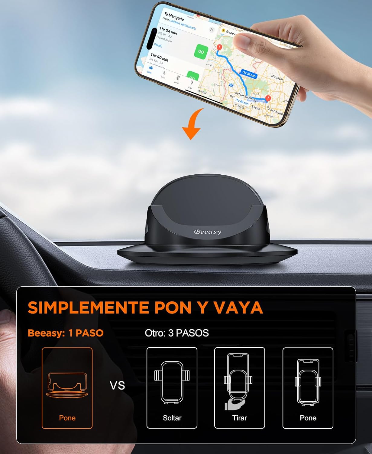 Thumbnail 3 de Beeasy Soporte Móvil Coche 360° 🛞 Antideslizante y Universal