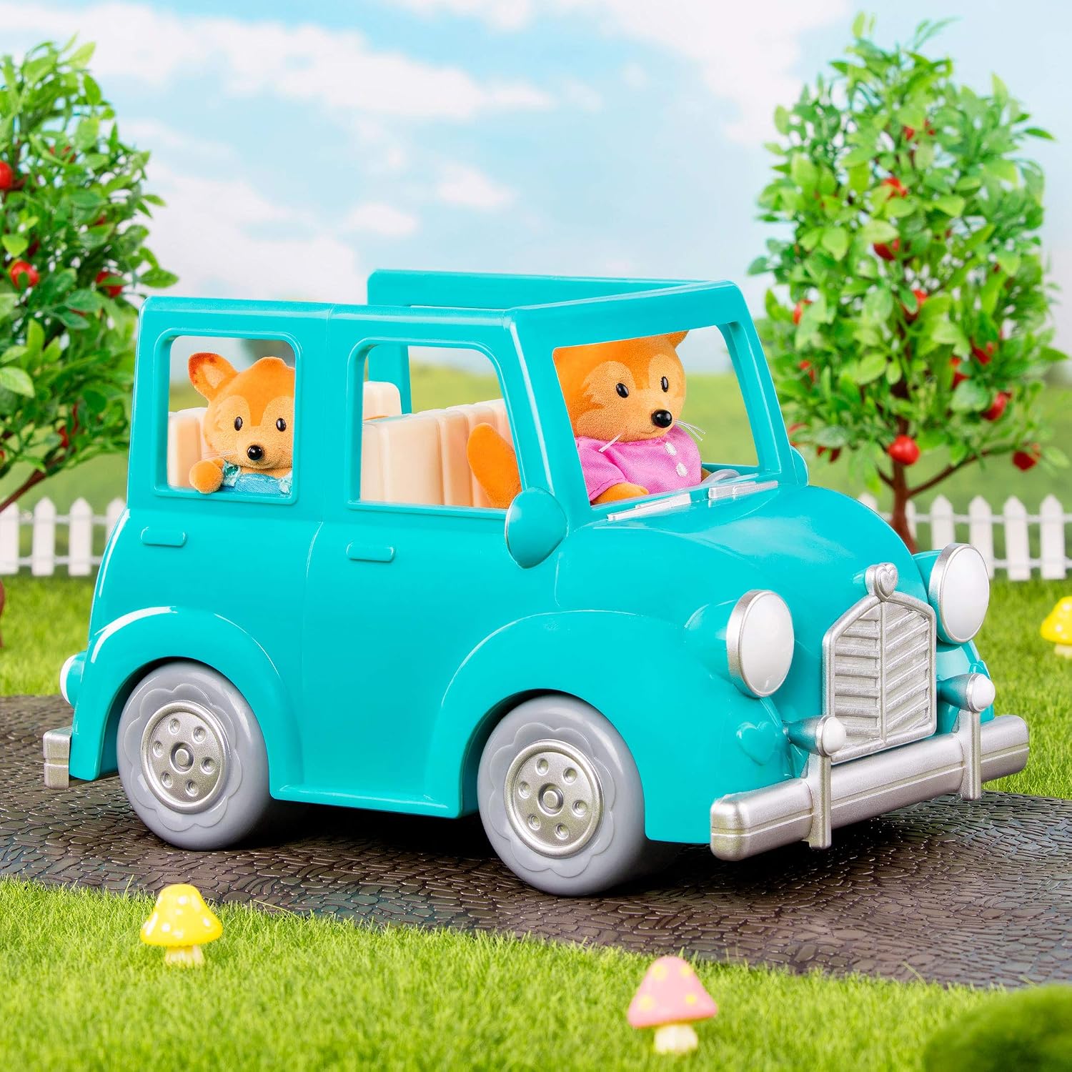 Detalle de Li'L Woodzeez Le volpi Tippytail – Set di 4 figurine floccate per gioco di ruolo e fantasia