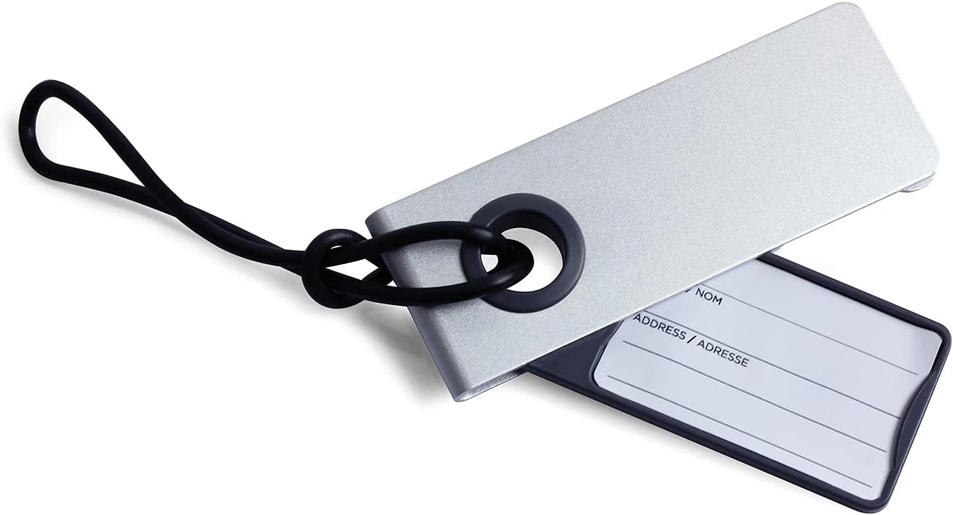 Lexon NEO LUGGAGE TAG – Etiquette de bagages en aluminium, couleur alu