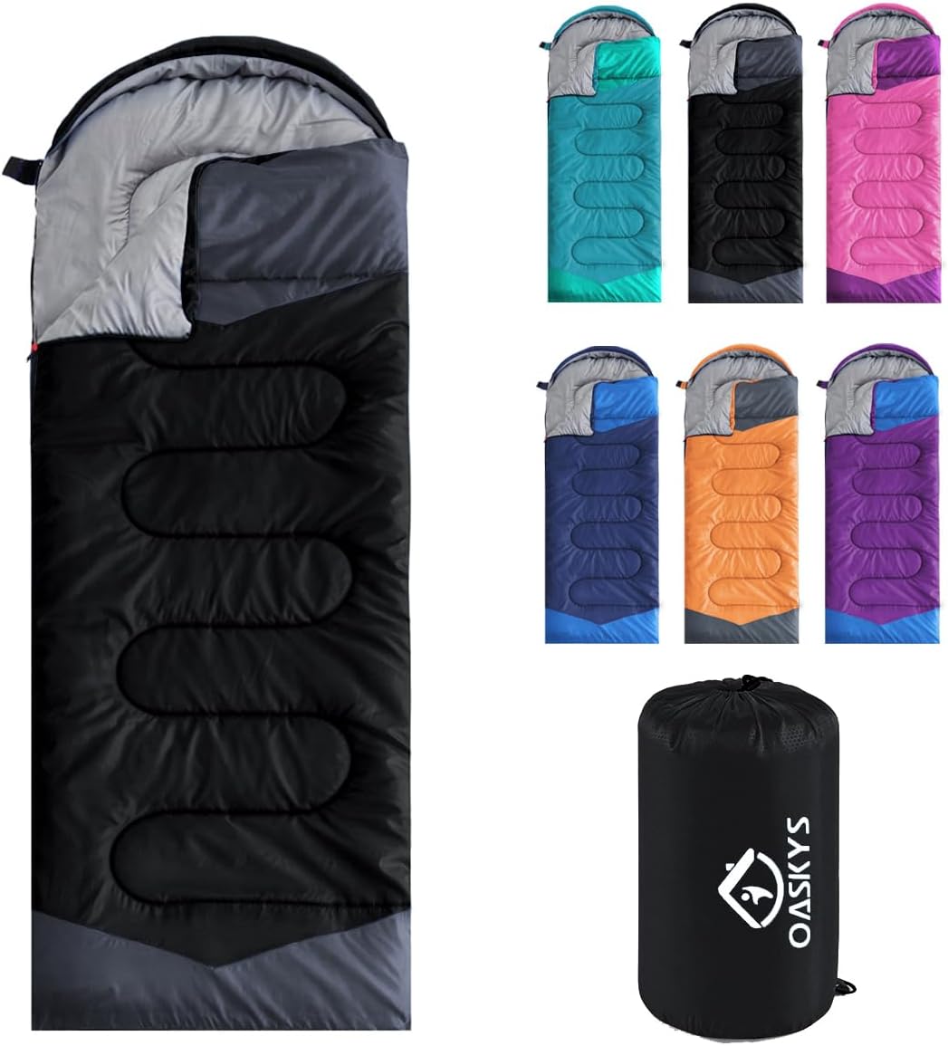 Detalle de oaskys 3-Season Camping Sleeping Bag, 50–68°F, Adjustable Hood