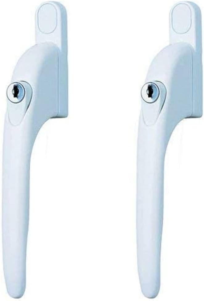 Detalle de Yale P-YWHLCK40N-WH Universal Window Handle – White, 40mm spindle, lockable