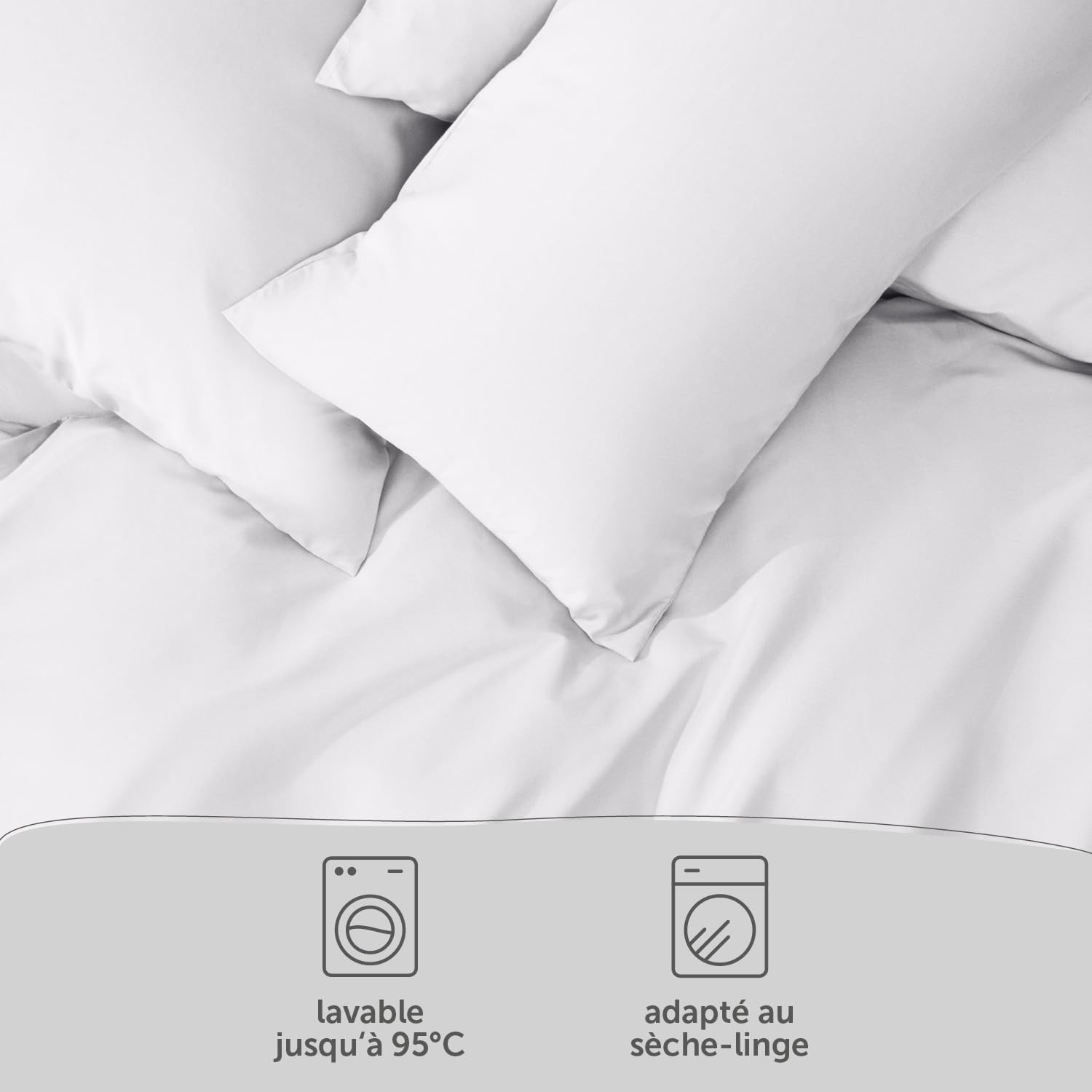 Detalle de Blumtal Housse de Couette 200x200 + taie d'oreiller 40x80cm – Parure de lit été en microfibre certifiée Oeko-Tex