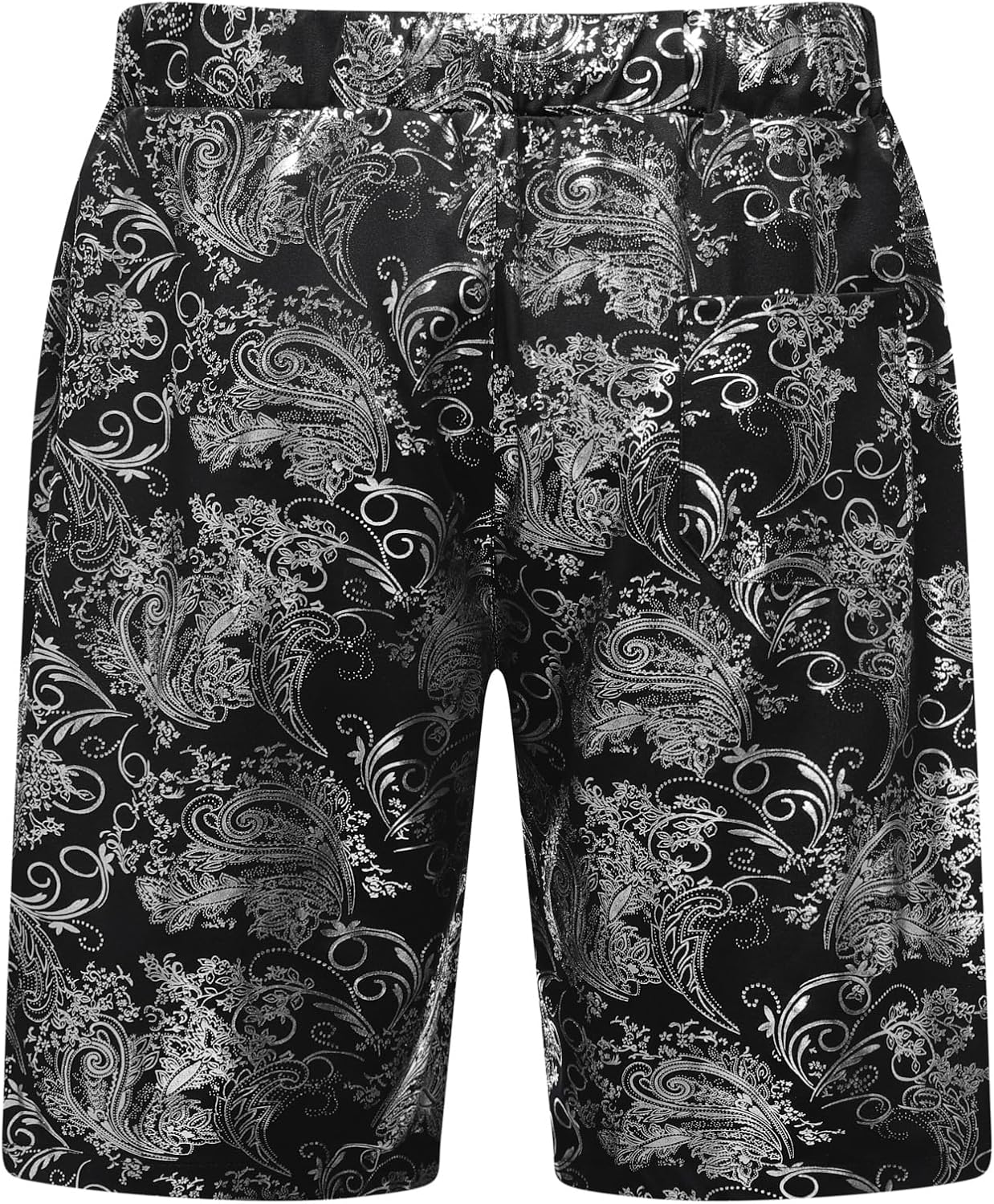 Detalle de Allthemen Men’s Jacquard Shirt and Short Set – 2 Piece Short Sleeve Paisley