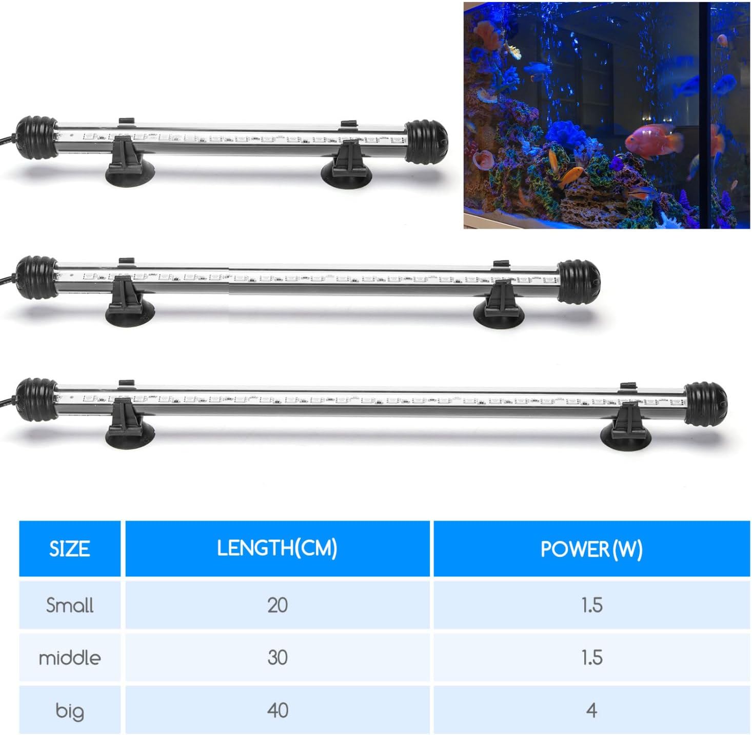 Thumbnail 5 de Nobleza LED Luce per Acquario RGB dimmerabile con telecomando (IP67, 1.5W, 20 cm)