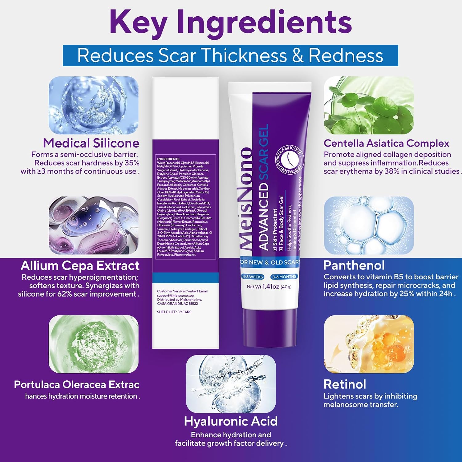Detalle de MeisNono Silicone Scar Gel 40g