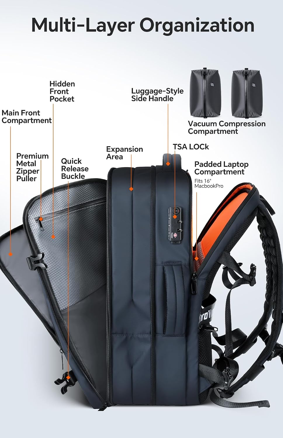 Detalle 1 de FIROVIAN Travel Backpack 70L
