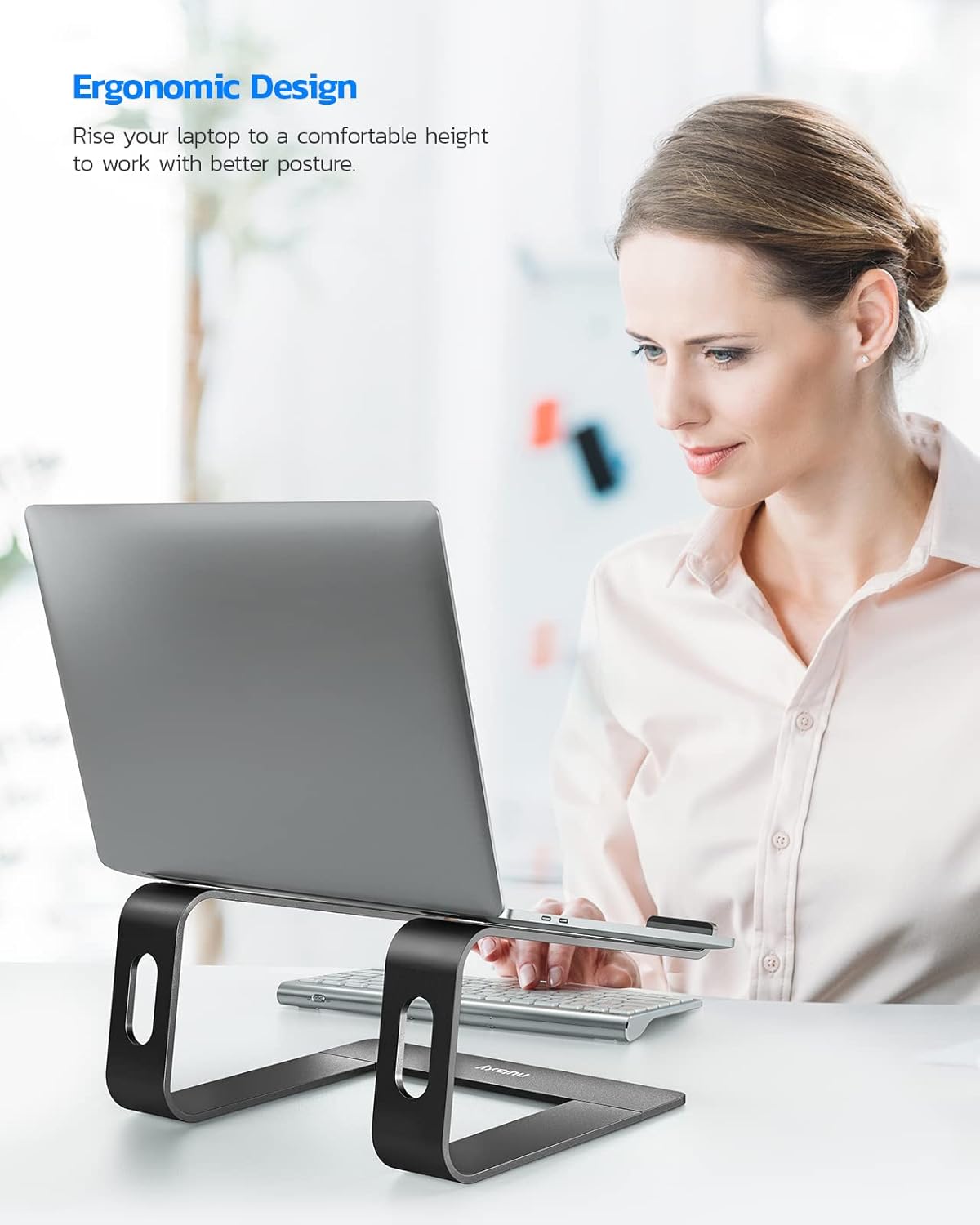 Thumbnail 1 de Nulaxy C3 Laptop Stand (Aluminium) for desks — ventilated riser for 10–16 inch laptops
