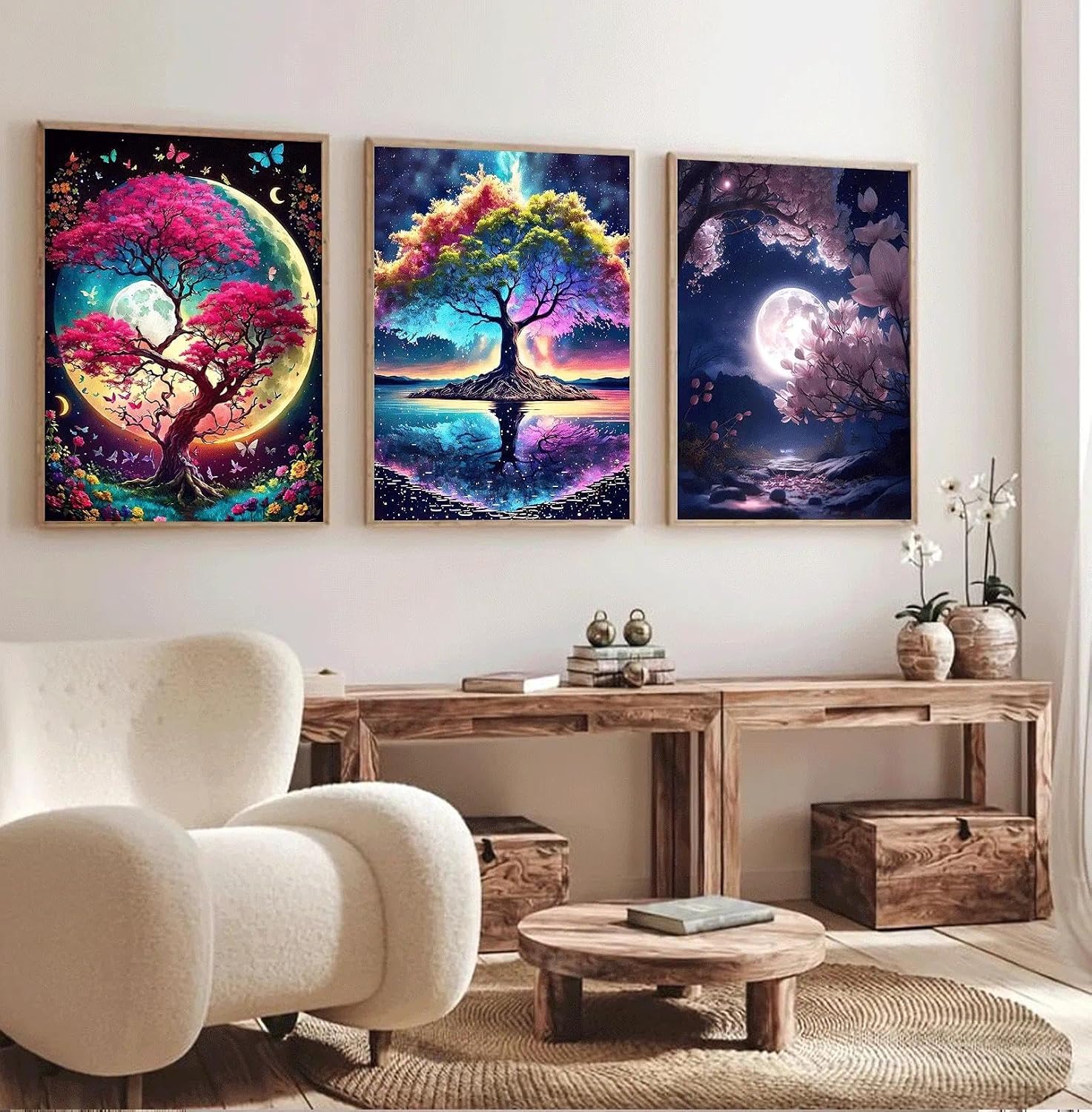 Thumbnail 4 de JATOK 3 Packs Paint by Numbers for Adults – 16x20in/40x50cm, Rolled Canvas, Landscape