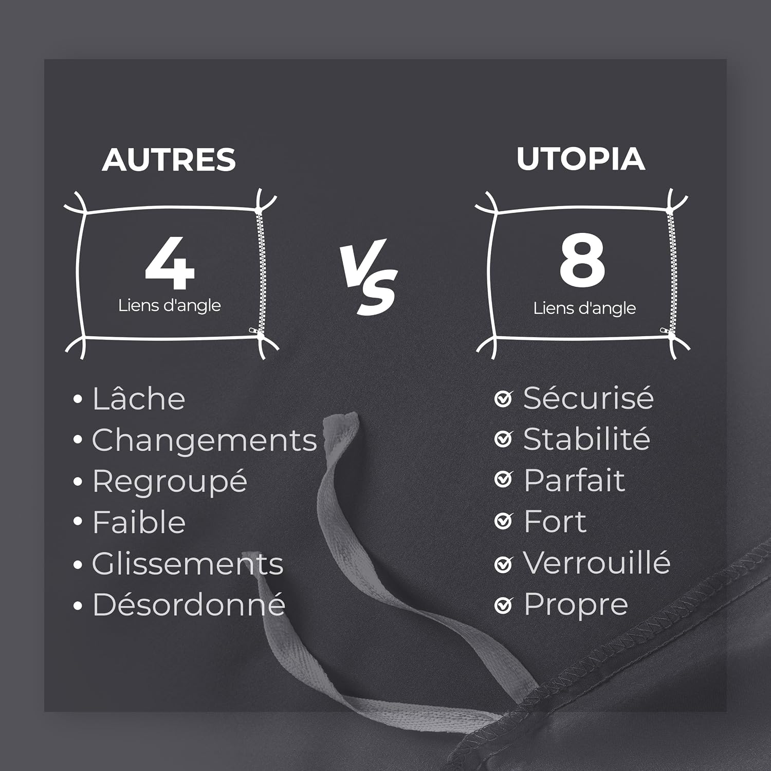 Thumbnail 6 de Housse de couette 220x240 Gris en microfibre