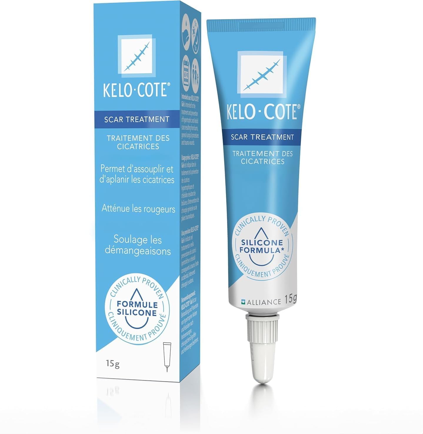 Detalle de KELO-COTE 600019 silikongel för ärr, 15 g – transparent gel för flera ärrtyper