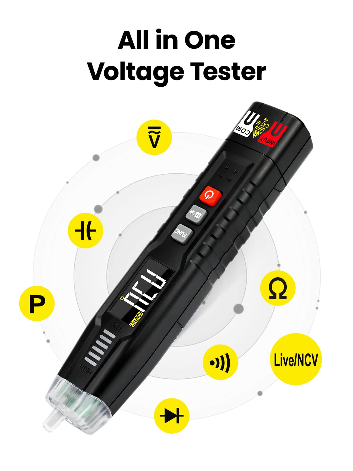 Thumbnail 4 de KAIWEETS ST100 Multi-function Voltage Tester: Non-Contact, 600V AC/DC voltages with NCV and comprehensive testing