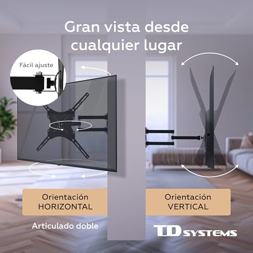 Thumbnail 3 de TD Systems P30X25A244: Soporte de TV pared articulado doble para 14–40" (VESA 400x400)
