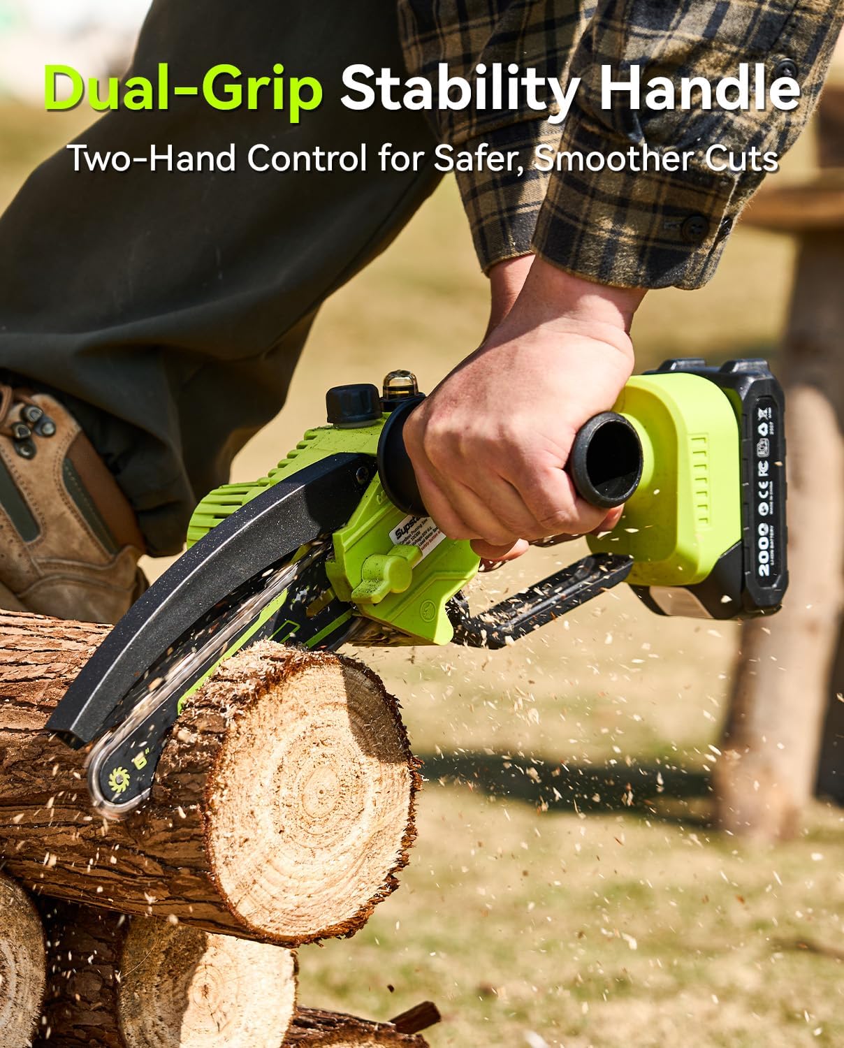 Thumbnail 5 de Supstable Mini Chainsaw 6 Inch: Cordless, Lightweight Pruning Power with Dual-Handle Safety