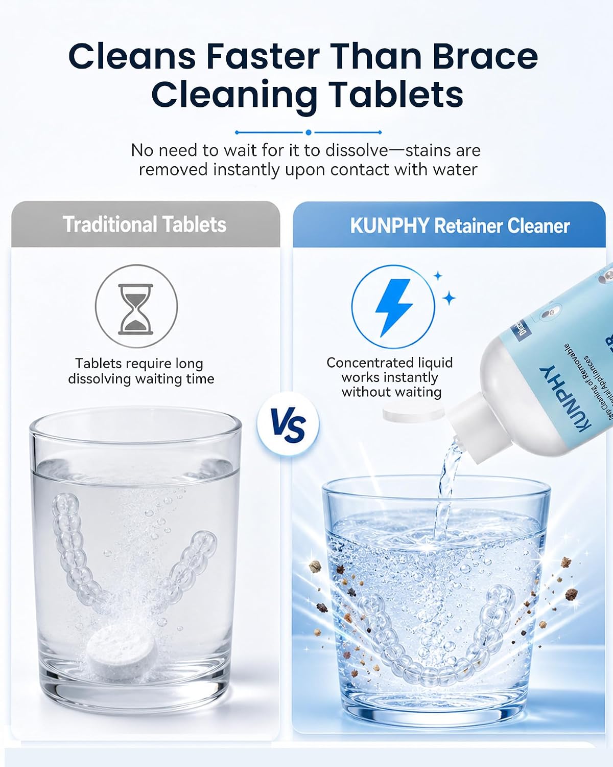 Detalle 1 de kunphy SW-005 Ultrasonic Retainer Cleaner Solution, 8.5 oz