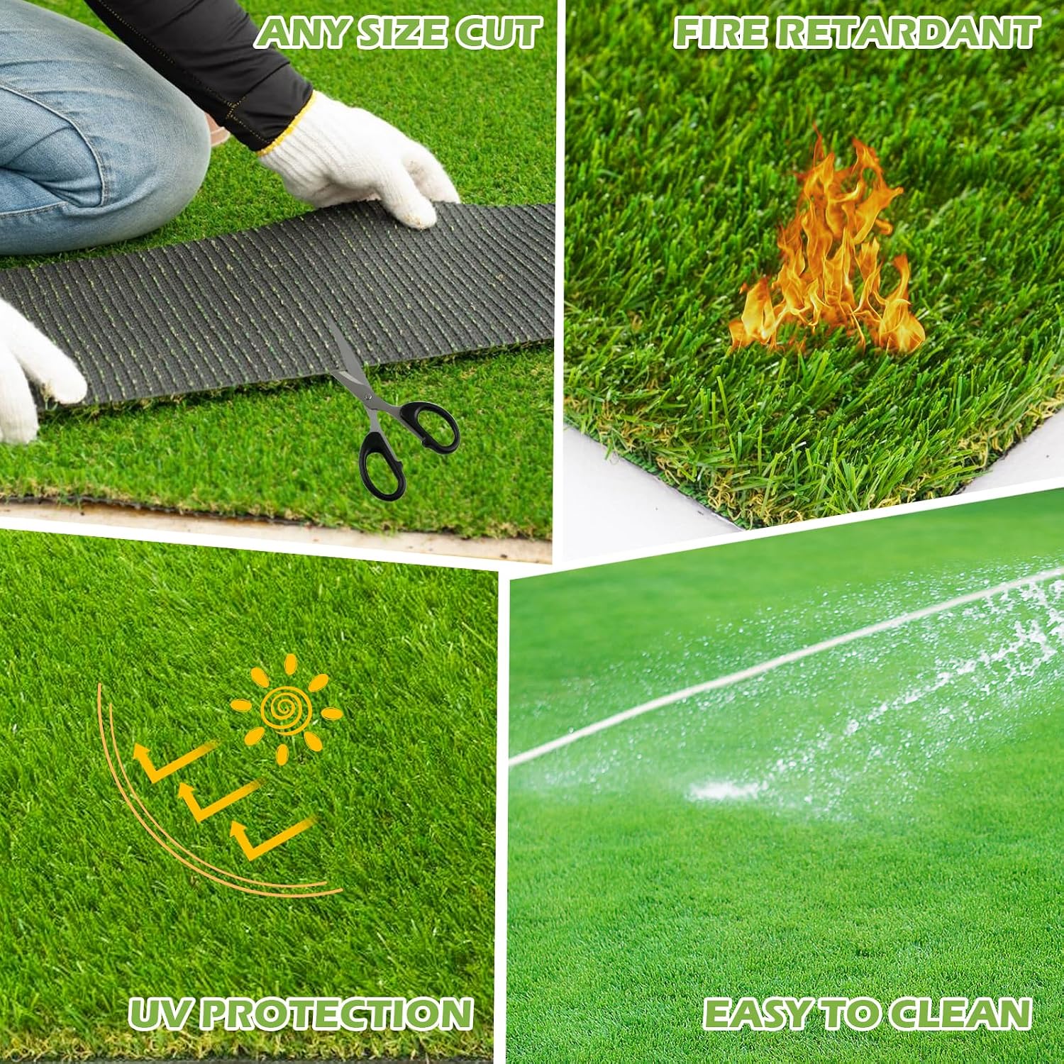 Detalle 1 de PENFHF PF-35MM0406-PF Artificial Turf Rug, 4 FT × 6 FT, 1.38-Inch Pile