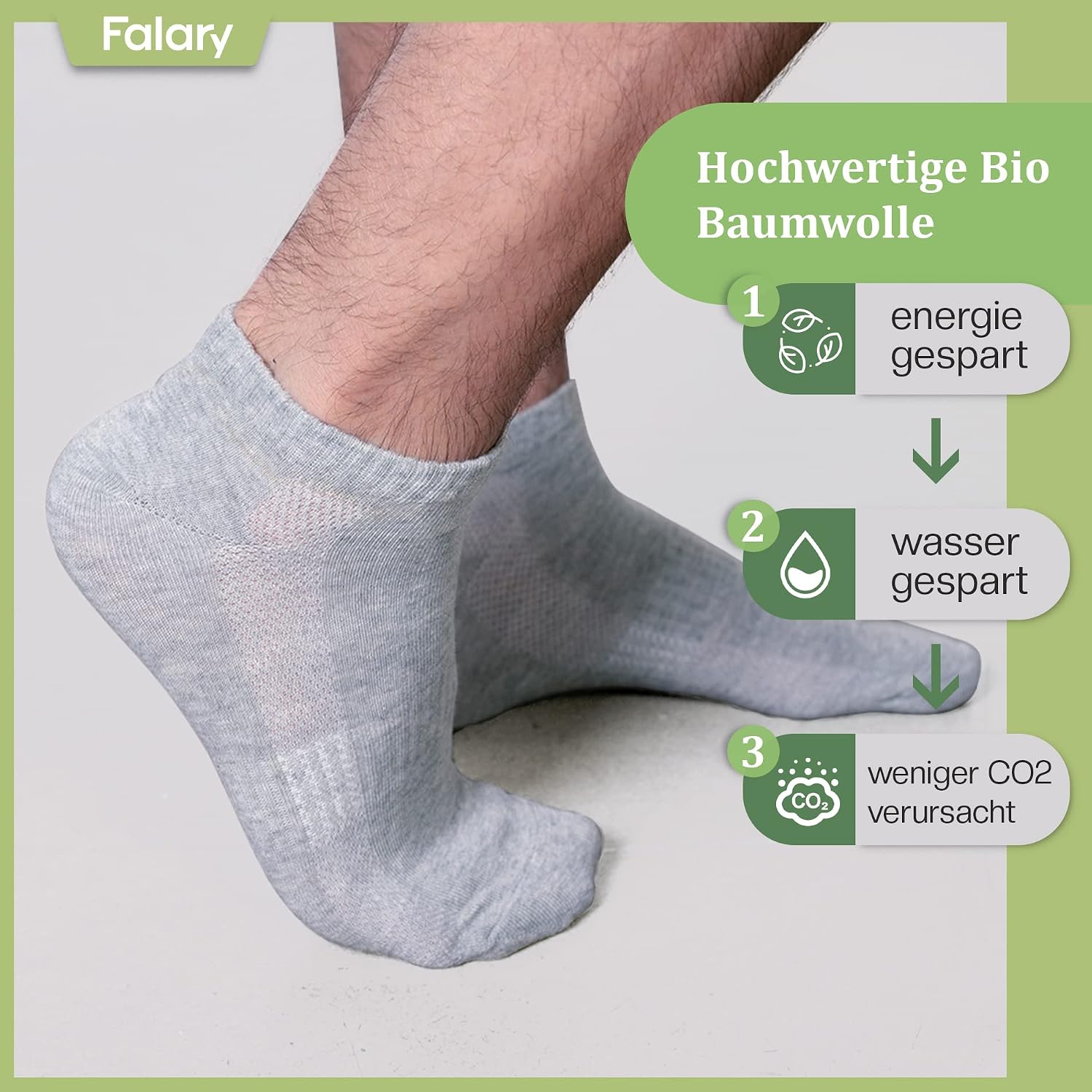 Thumbnail 1 de FALARY Chaussettes de sport pour hommes et femmes – 10 paires, coton et maille respirante