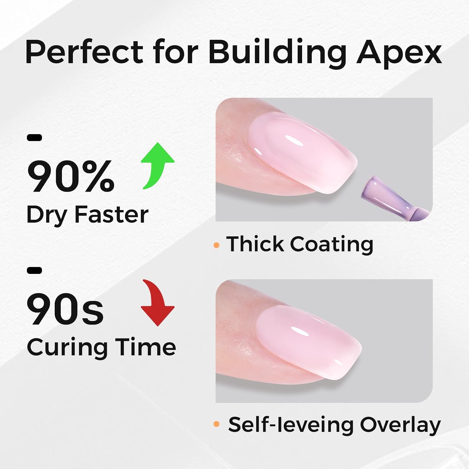 Detalle de TOMICCA Builder Gel 5-in-1 Rosa – UV-Gel für Nagelverlängerung, Reparatur und Dekor