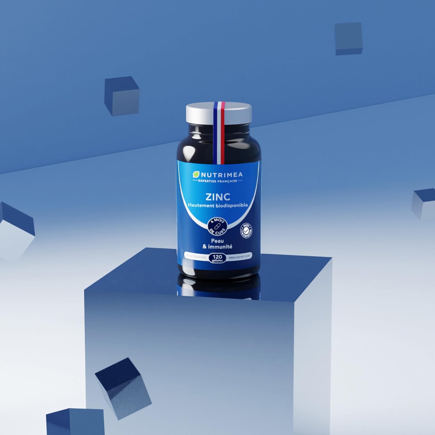 Thumbnail 6 de Nutrimea Zinc Citrate 40 mg (12,5 mg de zinc élément) – 120 gélules végétaliennes, fabriqué en France