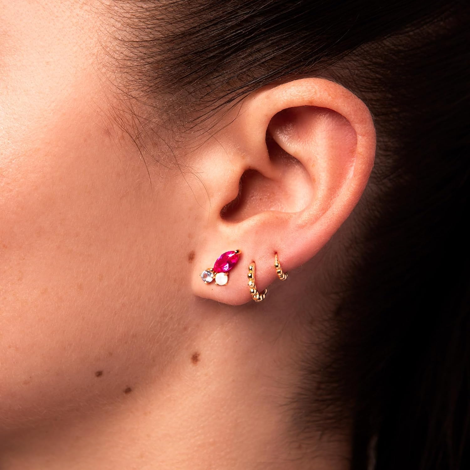 Detalle 2 de SINGULARU Pebbles XS boucle d'oreille seule Argent 925