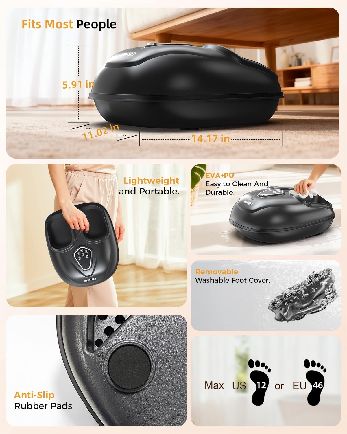Thumbnail 4 de Foot Massager with Heat and Remote – Shiatsu Deep Heat for Foot Comfort