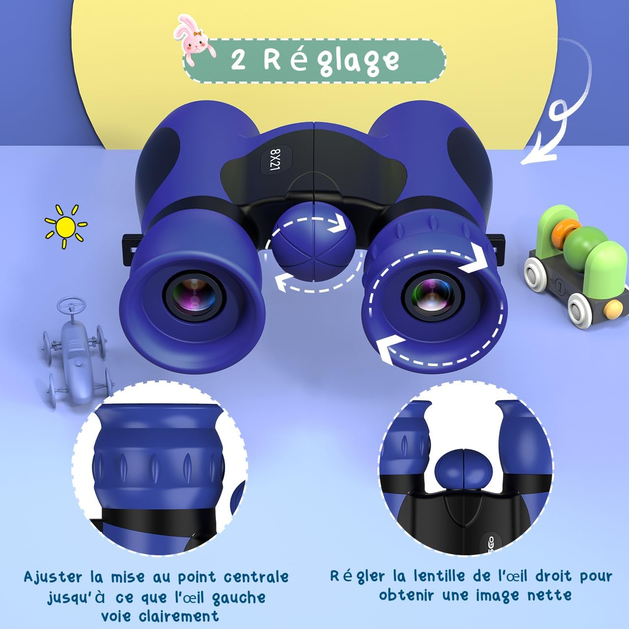 Thumbnail 3 de Anginne Jumelles pour enfants 3 à 12 ans avec guide d’oiseaux – 8x HD pour observation en extérieur