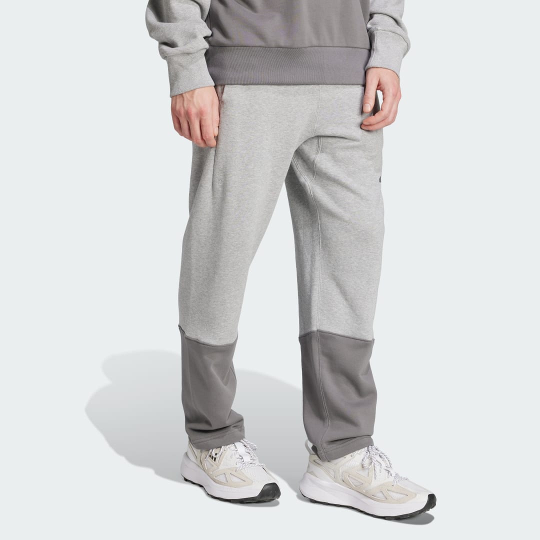 Detalle de Adidas ALL SZN French Terry Colorblock Pants | Gris, comodidad casual