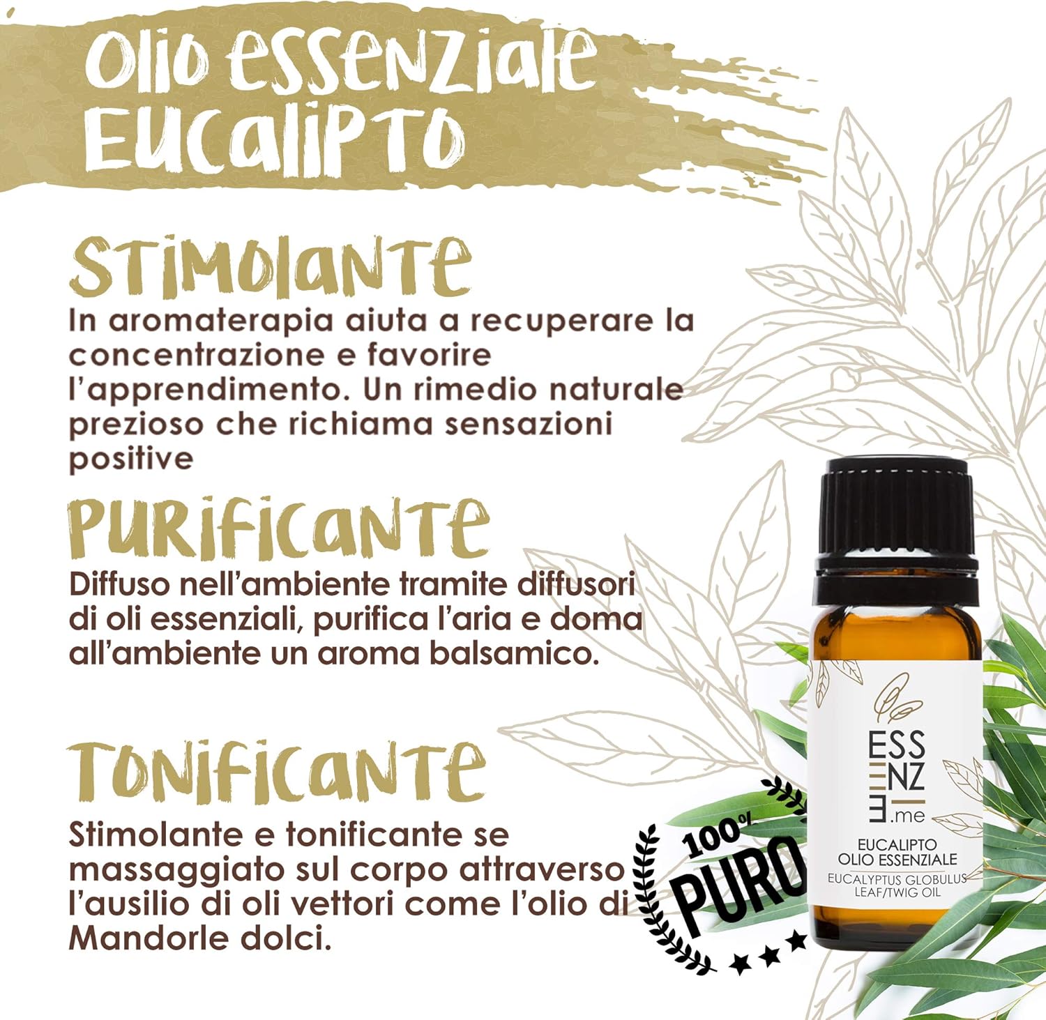 Thumbnail 2 de ESSENZE KIT SET 4 Oli Essenziali Purissimi al 100% (Lavanda, Rosmarino, Muschio, Eucalipto) 10 ml