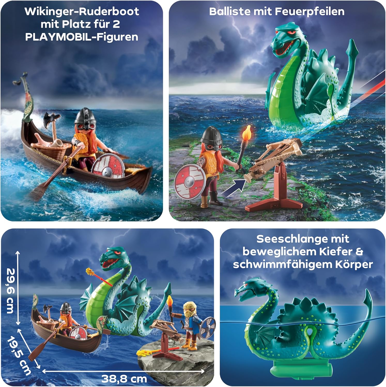 Thumbnail 3 de PLAYMOBIL 71830 Wikinger mit Seeungeheuer – Lernspielzeug ab 4 Jahren