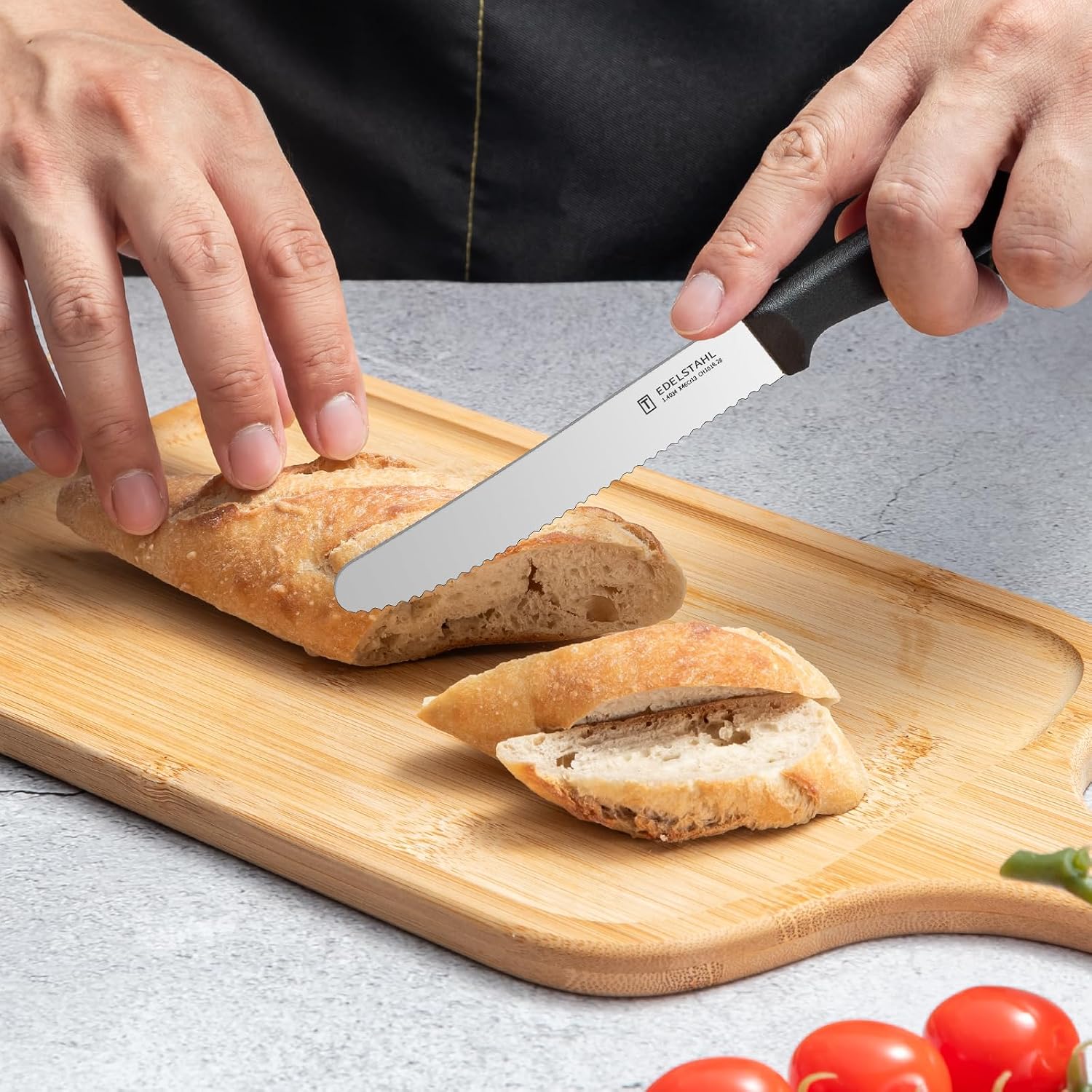 Detalle 2 de targzier Frühstücksmesser 6er-Set aus Edelstahl mit Wellenschliff und PP-Kunststoffgriff