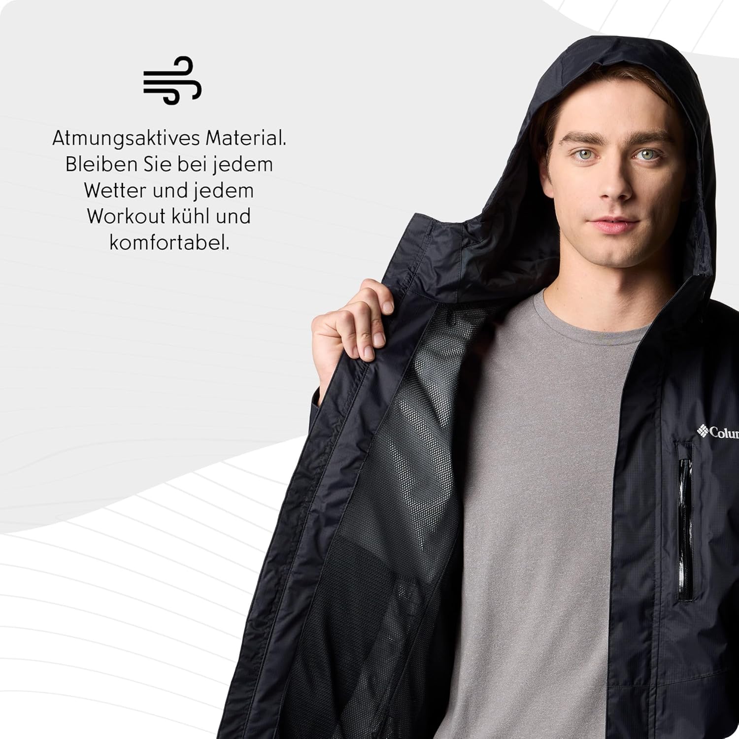 Thumbnail 6 de Columbia Pouring Adventure III Herren-Regenjacke (Omni-Tech) – wasserdicht & atmungsaktiv, Schwarz, Größe M