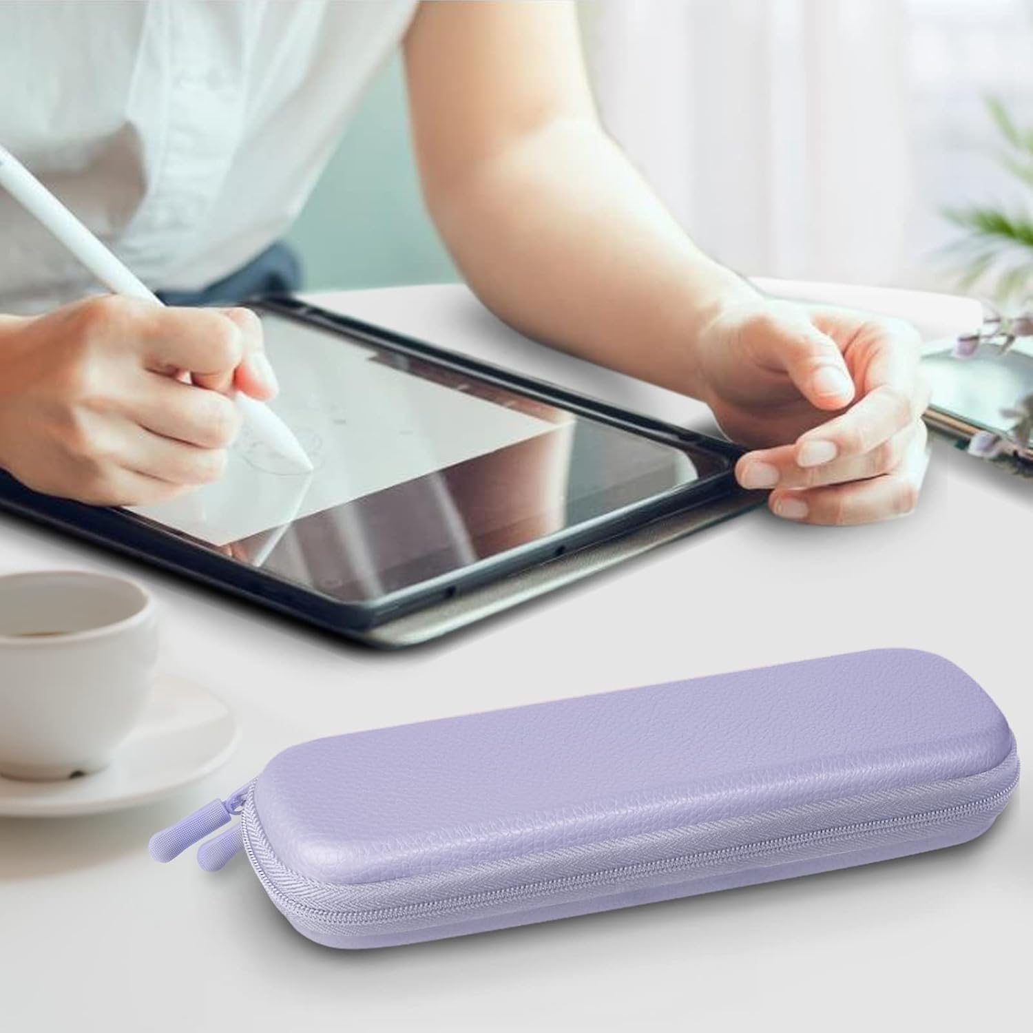 Detalle de FINTIE Hülle für Apple Pencil Pro/USB-C & Apple Pencil 1./2. Generation – Schutzhülle mit Stifthalter, Ablagefach und EVA-Innenmaterial