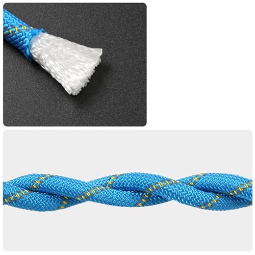 Detalle de NorthPada Kletterseil Haken aus Nylon – 10 mm x 3 m, Reflektierend Blau, Schwimmfähig, Vielseitig für Klettern, Baumpflege, Bootfahren