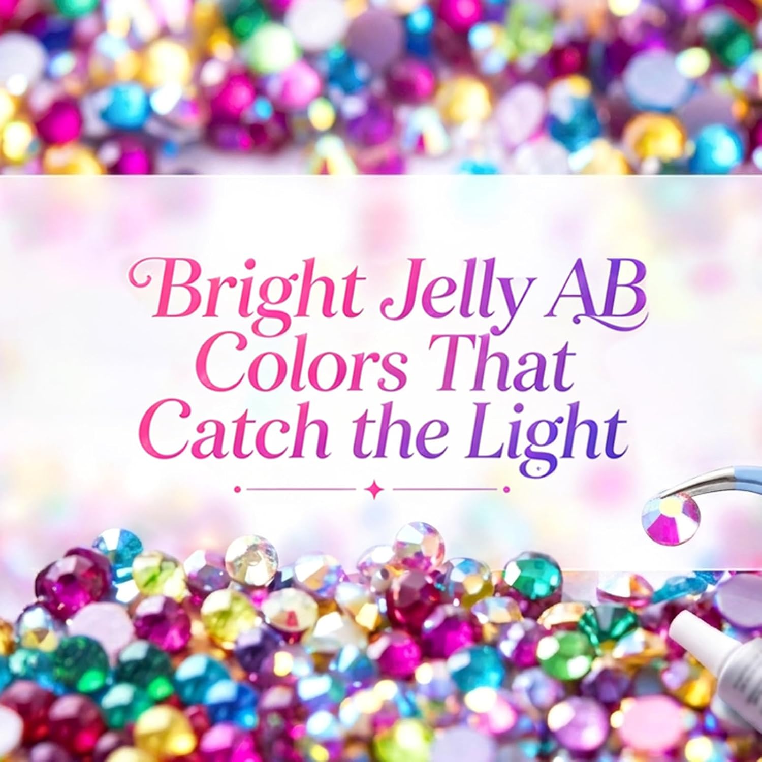 Detalle de Gikboup 40000 Pcs 40 Colors Bedazzling Kit with Rhinestones, 3mm Jelly AB Resin Flatback Gems