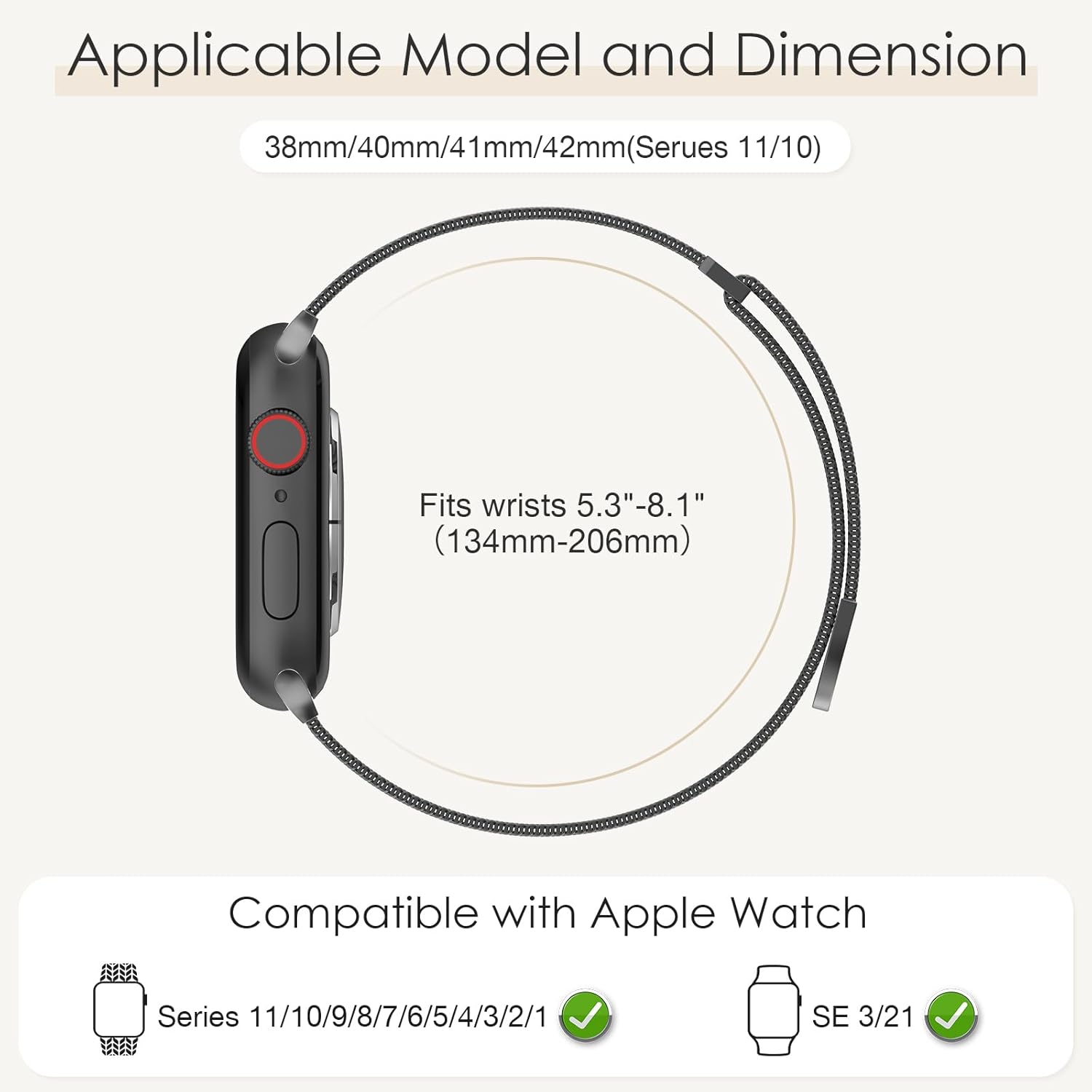 Detalle 2 de Apple Watch Milanese Loop 42mm adjustable metal band