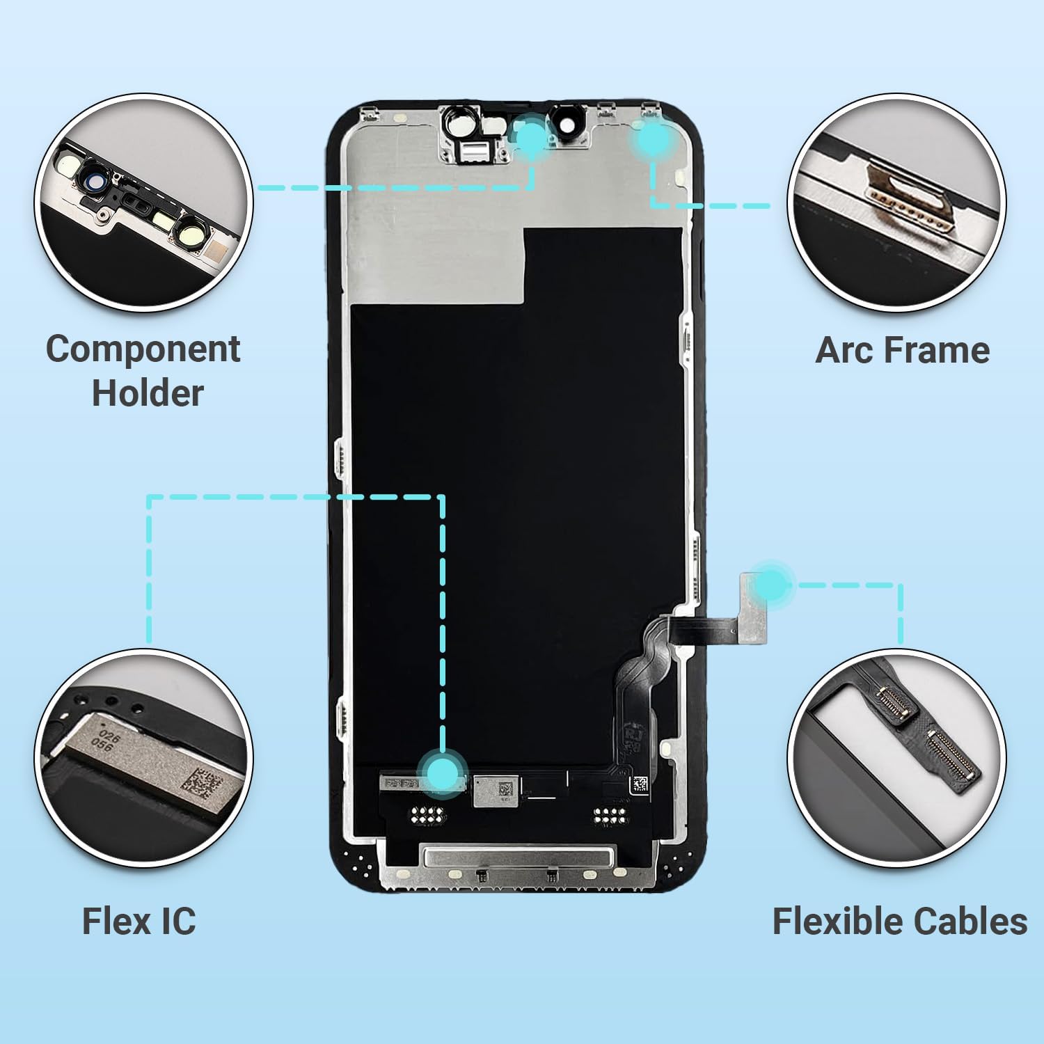 Detalle de GuLEEK Pantalla iPhone 13 6,1