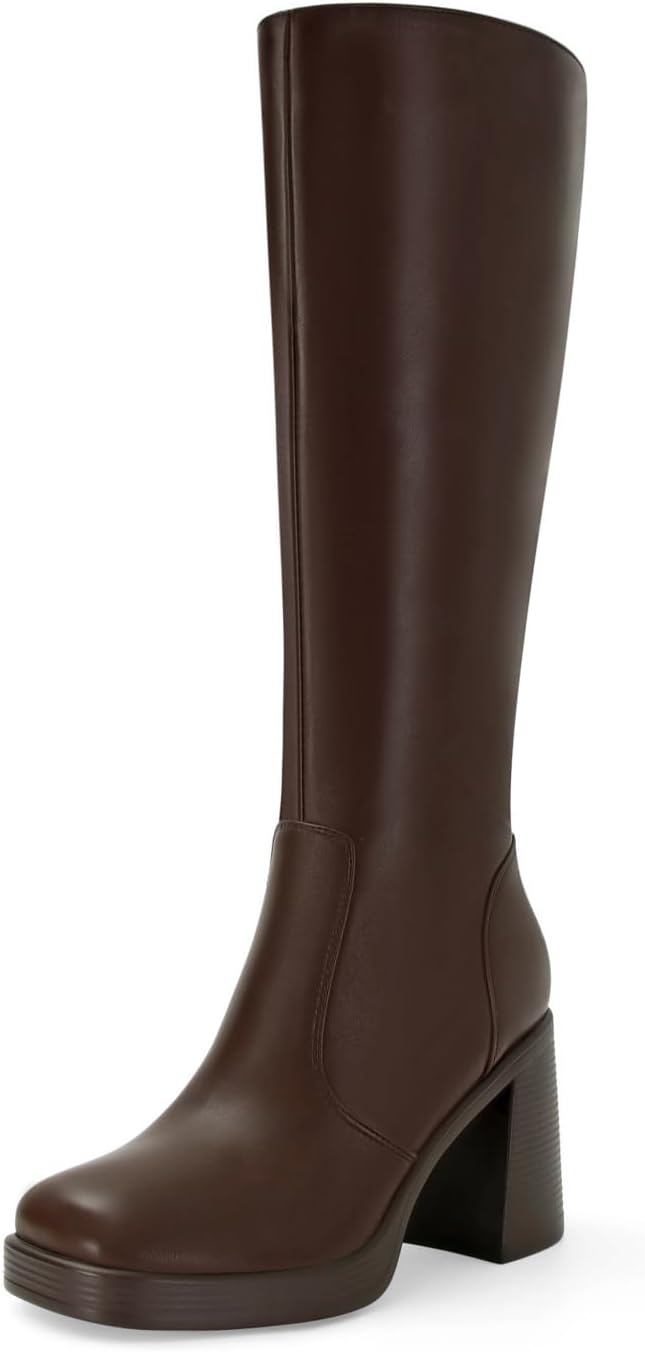 Detalle de SOVANYOU Women's Platform Boots, Faux Leather