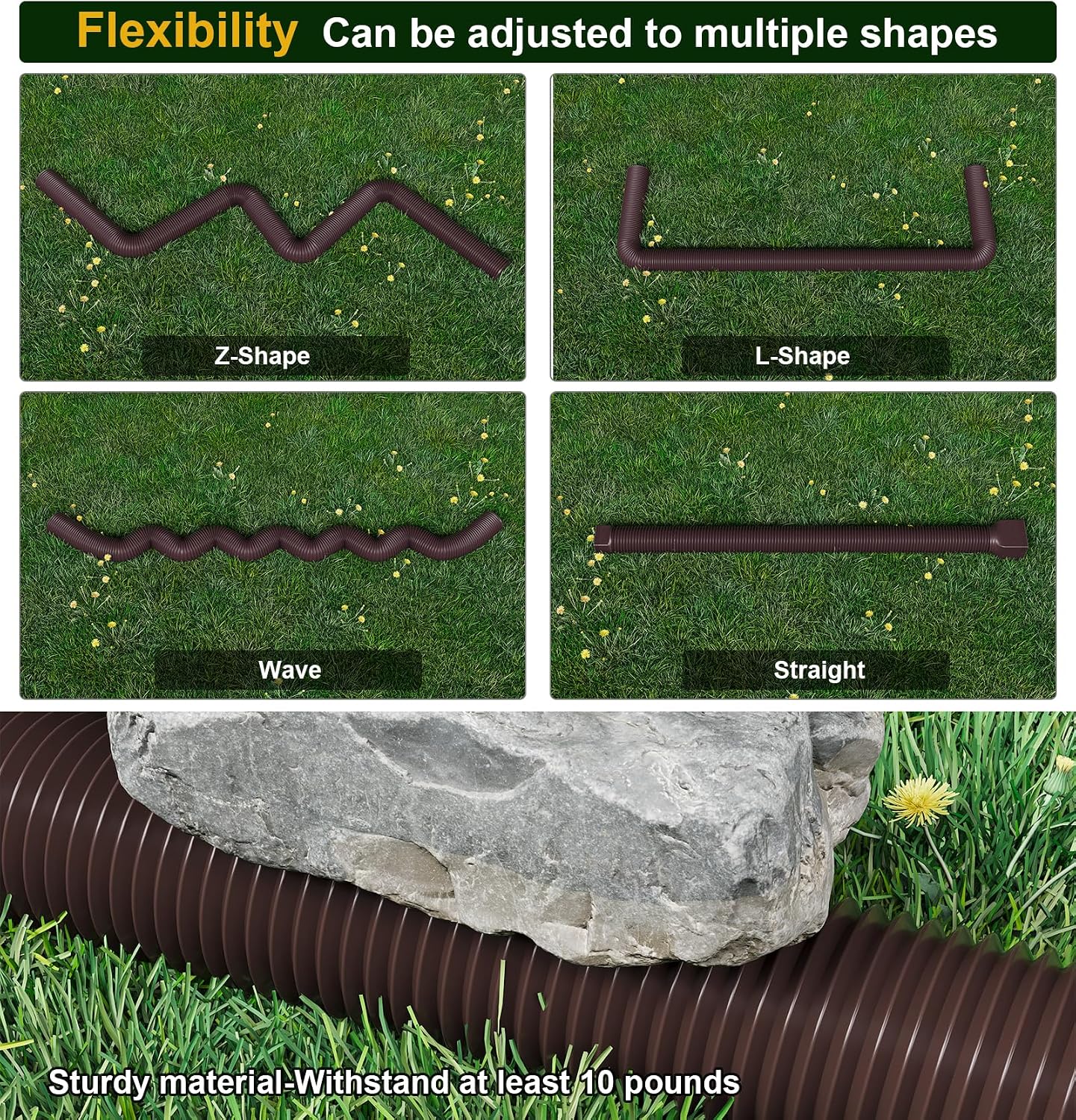 Detalle de Ogutter Rain Gutter Downspout Extensions, Adjustable 21–66 Inches, 2-Pack