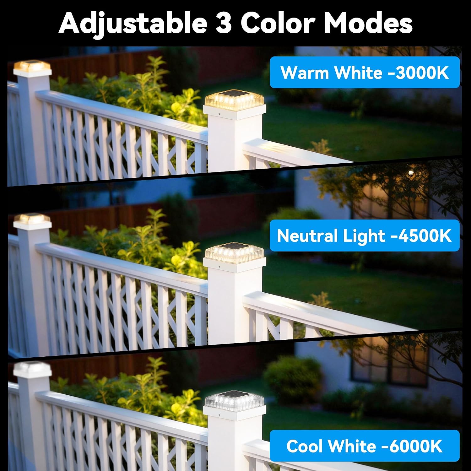 Detalle de Toeuie Solar Post Cap Lights 4x4