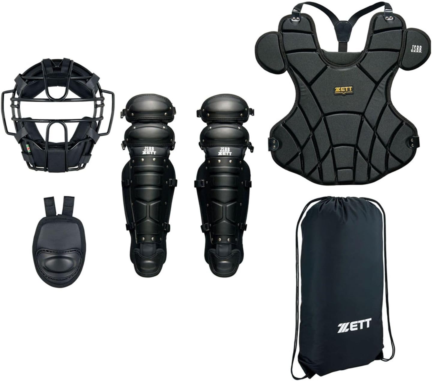ゼット(ZETT) BL303SET 軟式用キャッチャー防具4点セット ブラック