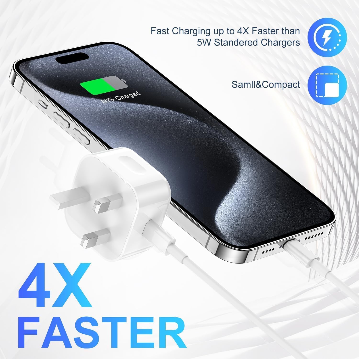 Thumbnail 1 de iPhone 17 20W Fast Charger with 2m USB‑C cable