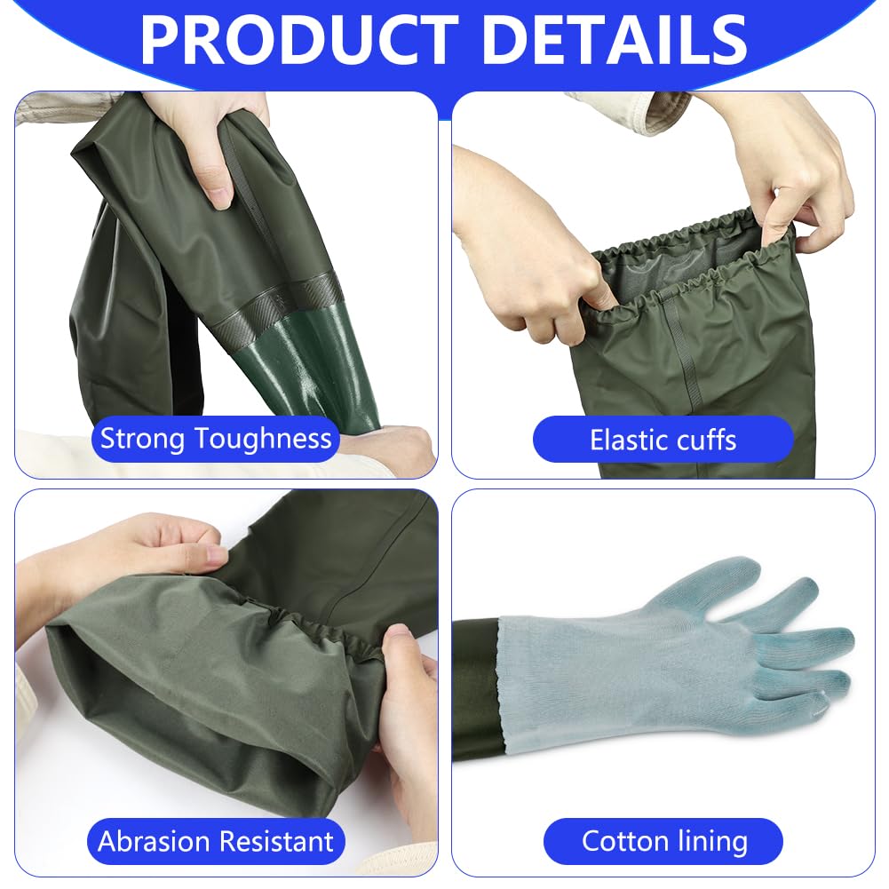 Thumbnail 3 de ANOMM Pond Gloves, Long Arm Waterproof, Reusable Heavy-Duty Rubber (27.95")