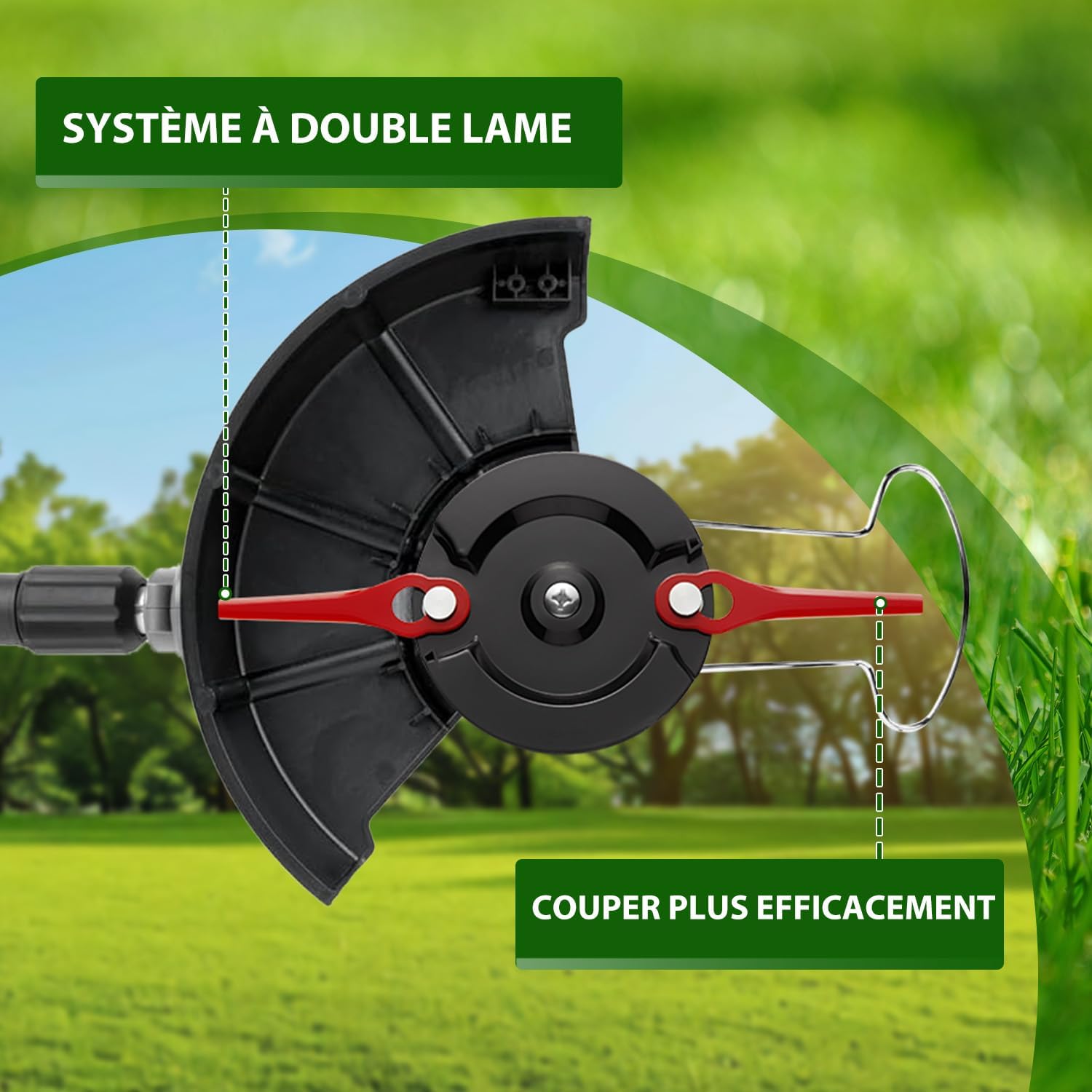 Detalle de FourShow “Mise à Niveau” disque de coupe à double lame avec 20 lames pour coupe-bordures sans fil Einhell