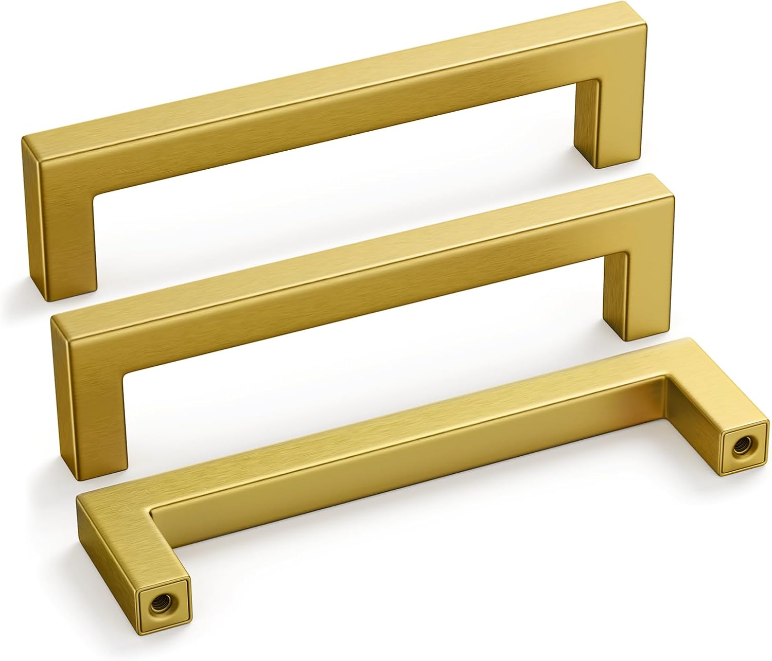 Detalle de Goldenwarm 5-Inch Cabinet Pulls, 10-Pack, Brushed Gold Stainless Steel