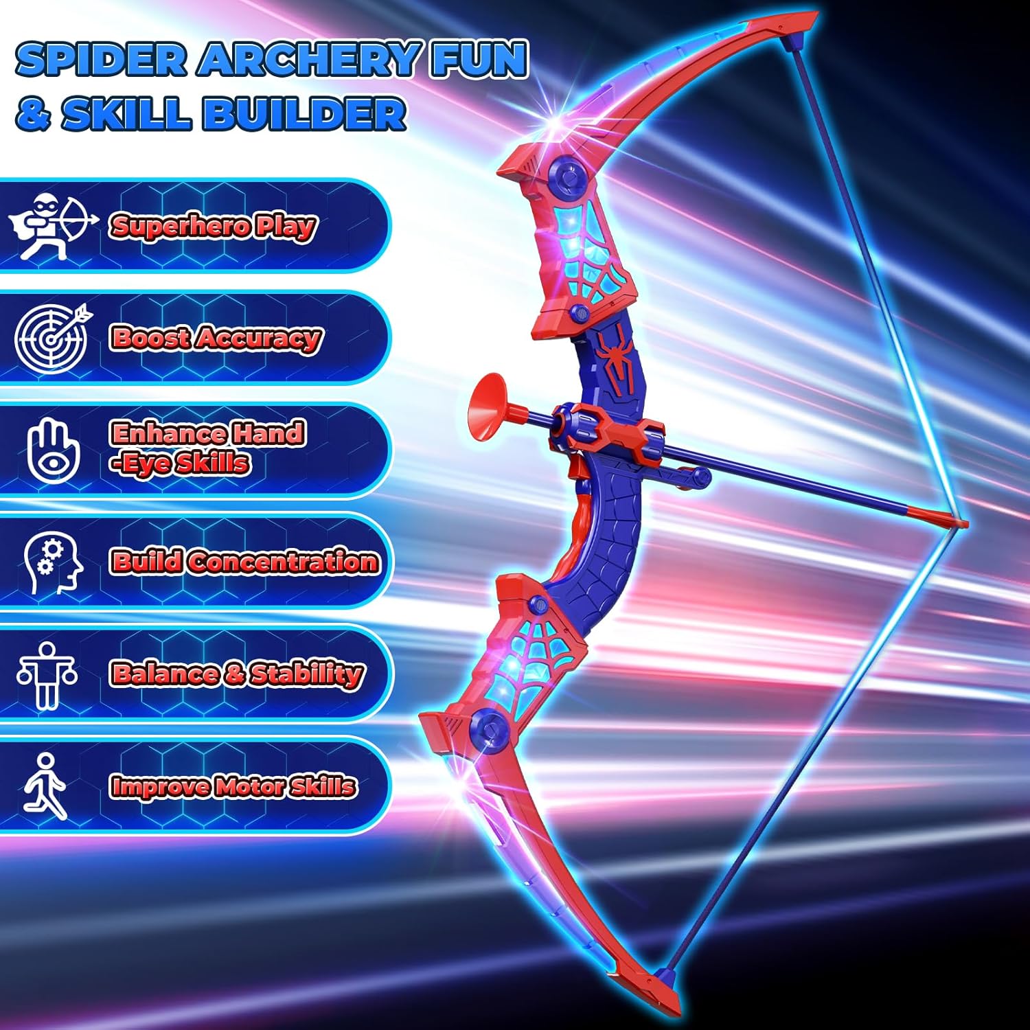 Thumbnail 1 de Spider Toy Bow and Arrow Set with LED Lights