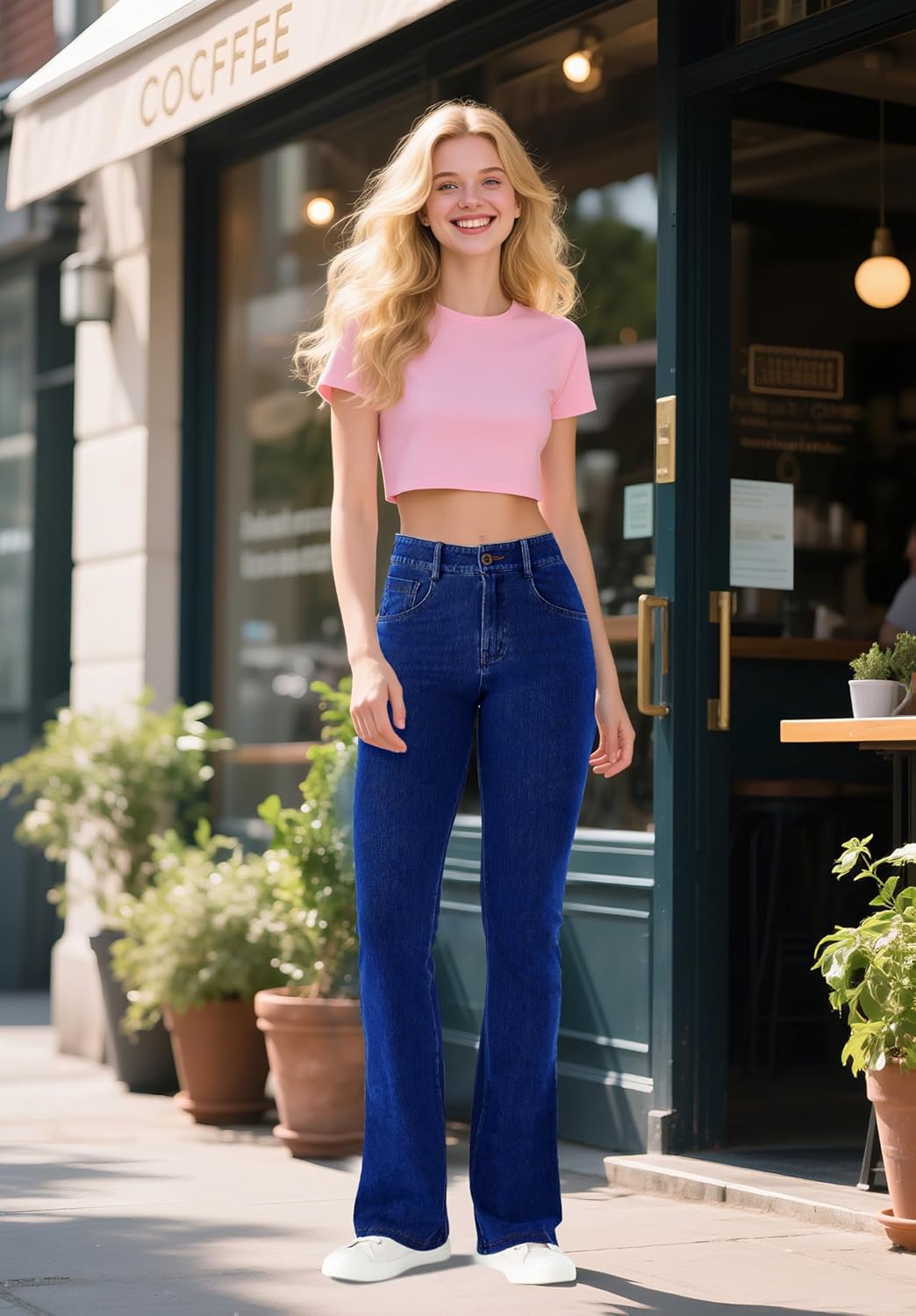 Thumbnail 2 de LaiEr Women's High Stretch Yoga Jeans: Skinny with Hip Lifting & Zipper Pockets