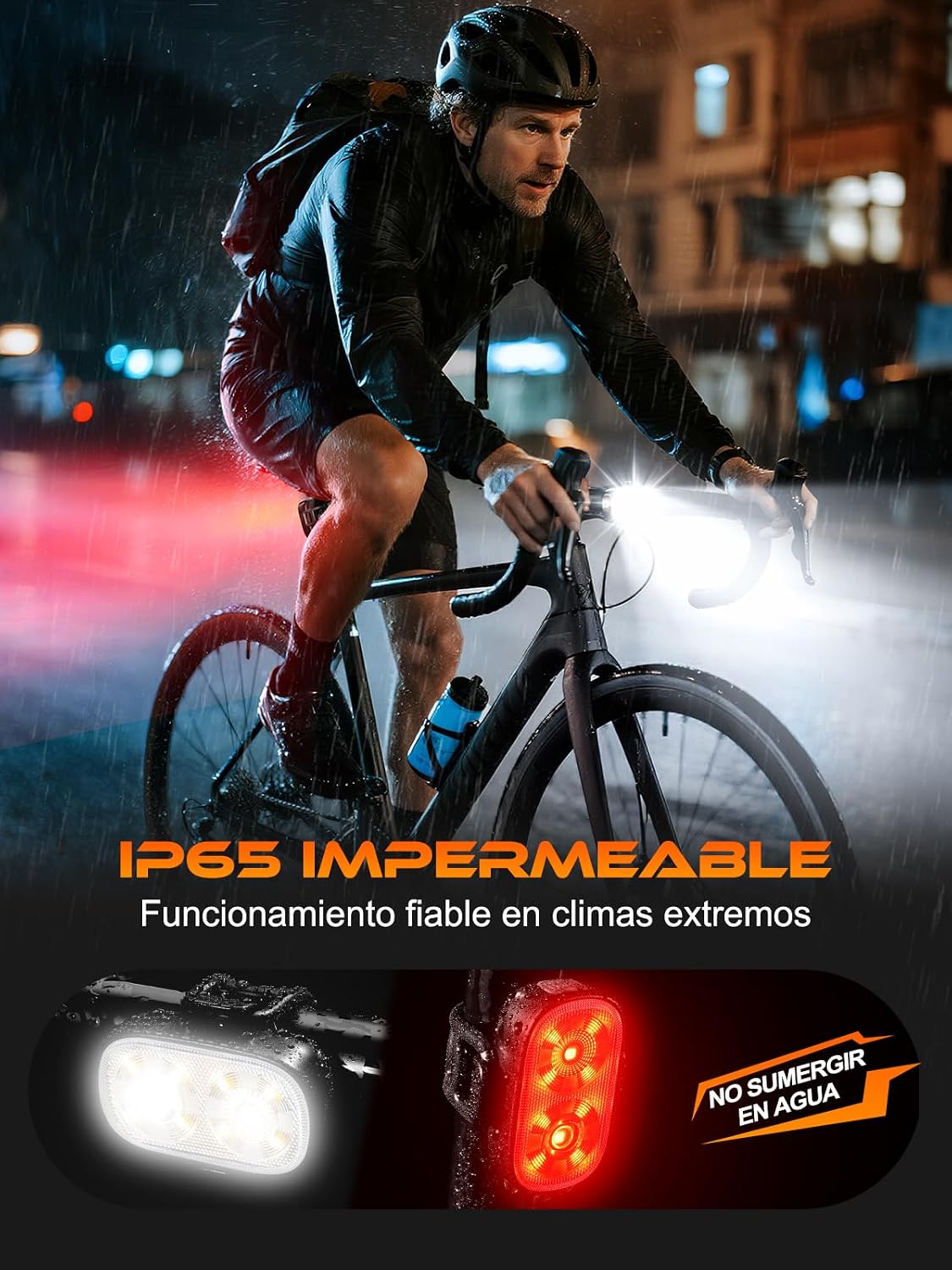 Detalle 2 de ISEYOU Luz Bicicleta Delantera USB‑C 11 modos