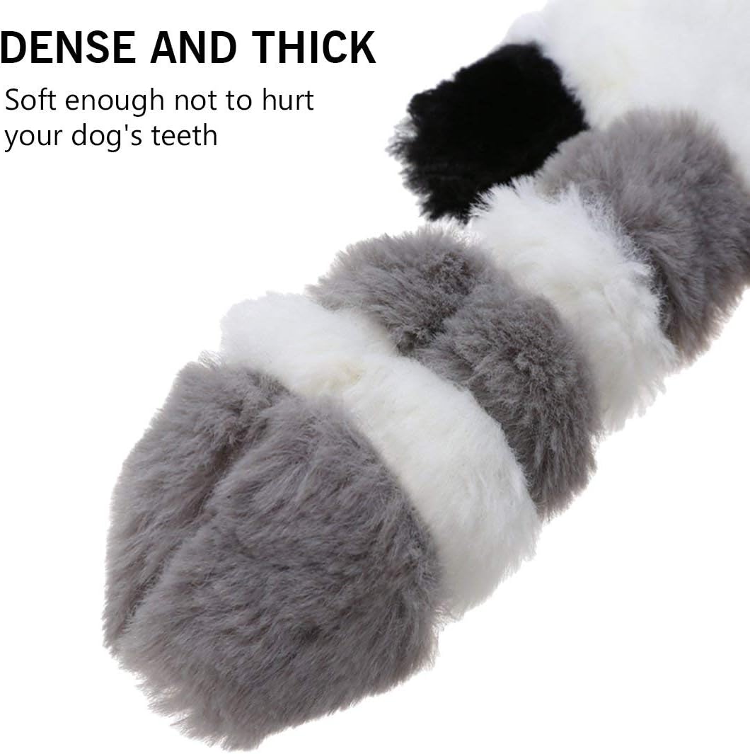 Thumbnail 6 de PDTO Stuffingless Dog Toy Set — 3× 46cm Plush Squeaker Toys (Squirrel, Raccoon & Fox) for Small & Medium Dogs