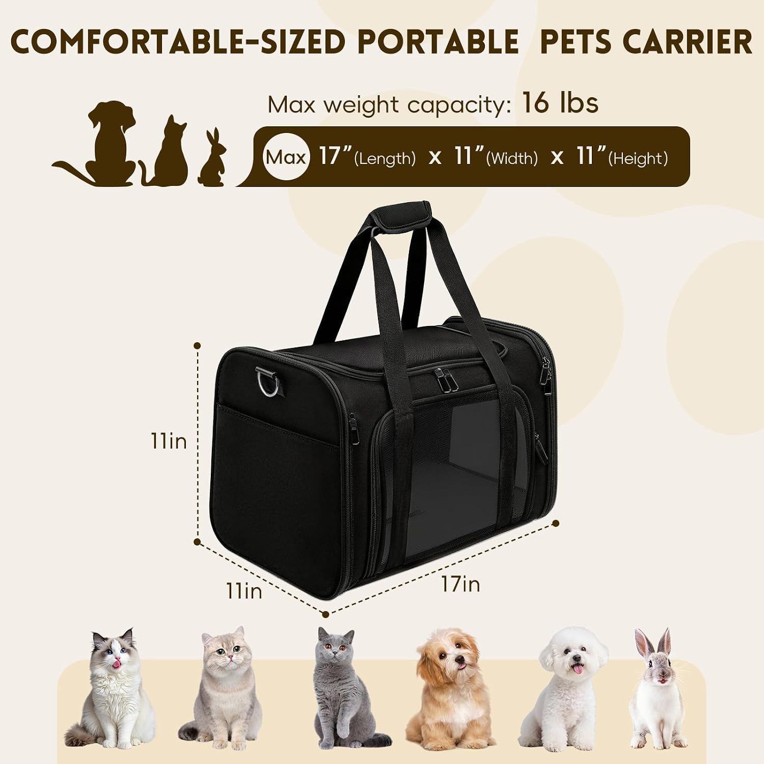 Detalle 2 de Zedkeys Soft Pet Carrier 16 lb