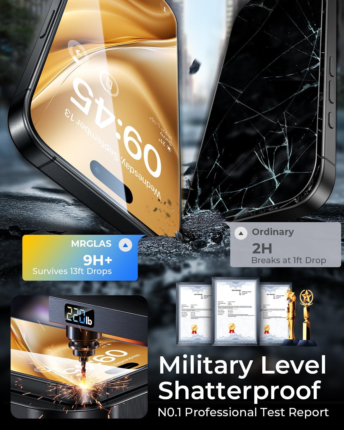 Detalle de MRGLAS Privacy Screen Protector for iPhone 16 Pro Max